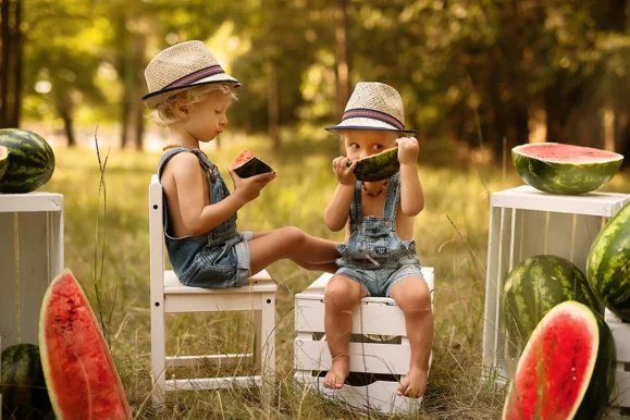 sessione fotografica bambini e angurie